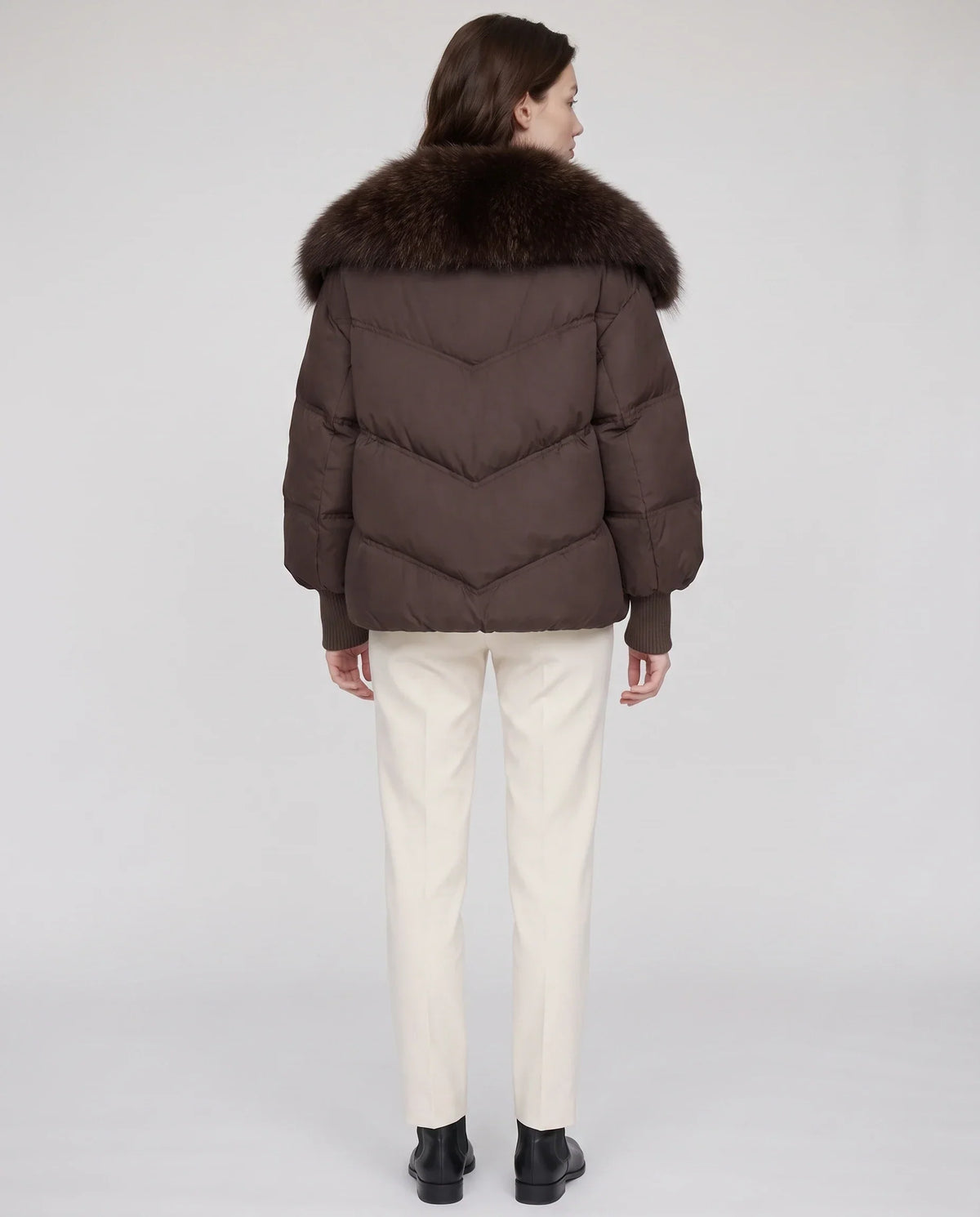 Oversized Puffer Jacket with Faux Fur Shawl Collar