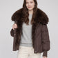 Oversized Puffer Jacket with Faux Fur Shawl Collar