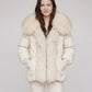 Oversized Puffer Jacket with Faux Fur Shawl Collar