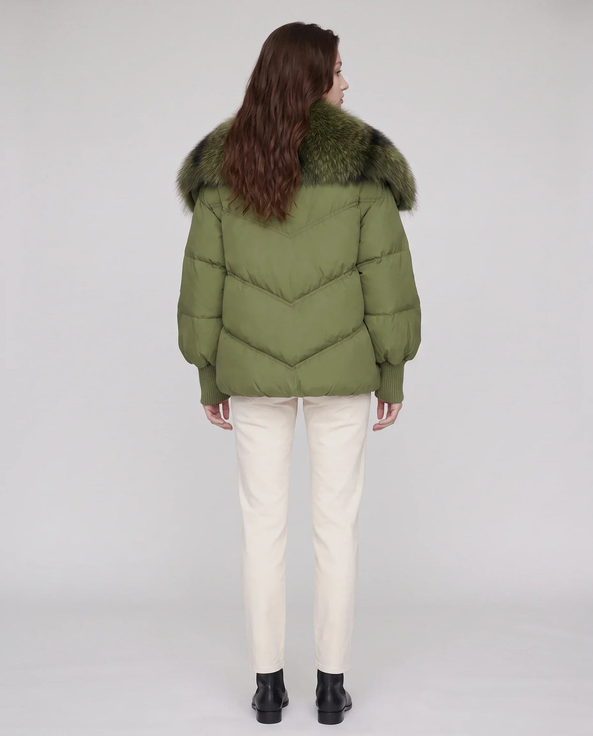 Oversized Puffer Jacket with Faux Fur Shawl Collar