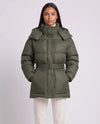 Oversized Hooded Puffer Jacket with Belt
