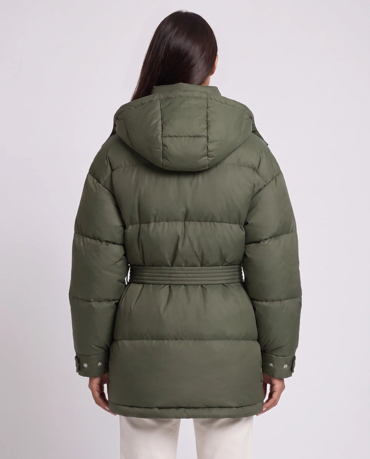 Oversized Hooded Puffer Jacket with Belt
