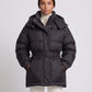 Oversized Hooded Puffer Jacket with Belt