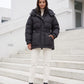 Oversized Hooded Puffer Jacket with Belt