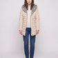 Mid-Length Fleece-Lined Puffer Jacket with Hood