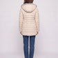Mid-Length Fleece-Lined Puffer Jacket with Hood