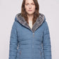 Mid-Length Fleece-Lined Puffer Jacket with Hood