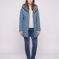 Mid-Length Fleece-Lined Puffer Jacket with Hood