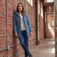 Mid-Length Fleece-Lined Puffer Jacket with Hood