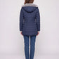 Mid-Length Fleece-Lined Puffer Jacket with Hood