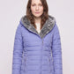 Mid-Length Fleece-Lined Puffer Jacket with Hood