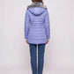 Mid-Length Fleece-Lined Puffer Jacket with Hood