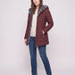 Mid-Length Fleece-Lined Puffer Jacket with Hood