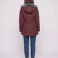 Mid-Length Fleece-Lined Puffer Jacket with Hood