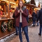 Mid-Length Fleece-Lined Puffer Jacket with Hood