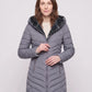 Mid-Length Fleece-Lined Puffer Jacket with Hood