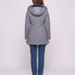 Mid-Length Fleece-Lined Puffer Jacket with Hood