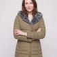 Mid-Length Fleece-Lined Puffer Jacket with Hood