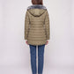Mid-Length Fleece-Lined Puffer Jacket with Hood