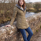 Mid-Length Fleece-Lined Puffer Jacket with Hood