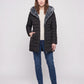 Mid-Length Fleece-Lined Puffer Jacket with Hood
