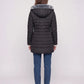 Mid-Length Fleece-Lined Puffer Jacket with Hood