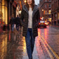 Mid-Length Fleece-Lined Puffer Jacket with Hood