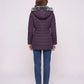 Mid-Length Fleece-Lined Puffer Jacket with Hood