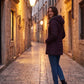 Mid-Length Fleece-Lined Puffer Jacket with Hood