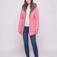 Mid-Length Fleece-Lined Puffer Jacket with Hood