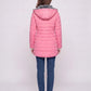 Mid-Length Fleece-Lined Puffer Jacket with Hood