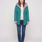 Mid-Length Fleece-Lined Puffer Jacket with Hood