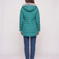 Mid-Length Fleece-Lined Puffer Jacket with Hood