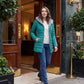 Mid-Length Fleece-Lined Puffer Jacket with Hood