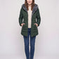 Mid-Length Fleece-Lined Puffer Jacket with Hood