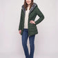 Mid-Length Fleece-Lined Puffer Jacket with Hood