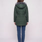 Mid-Length Fleece-Lined Puffer Jacket with Hood