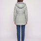 Mid-Length Fleece-Lined Puffer Jacket with Hood
