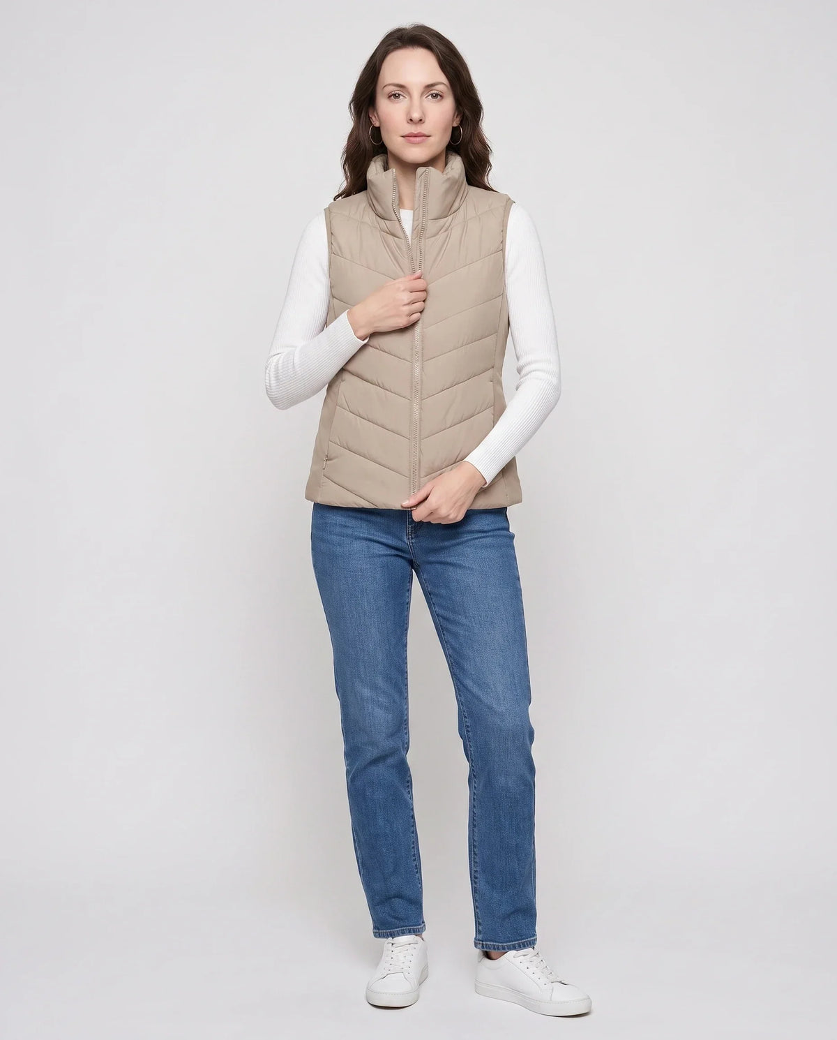 Fitted Sleeveless Puffer Gilet