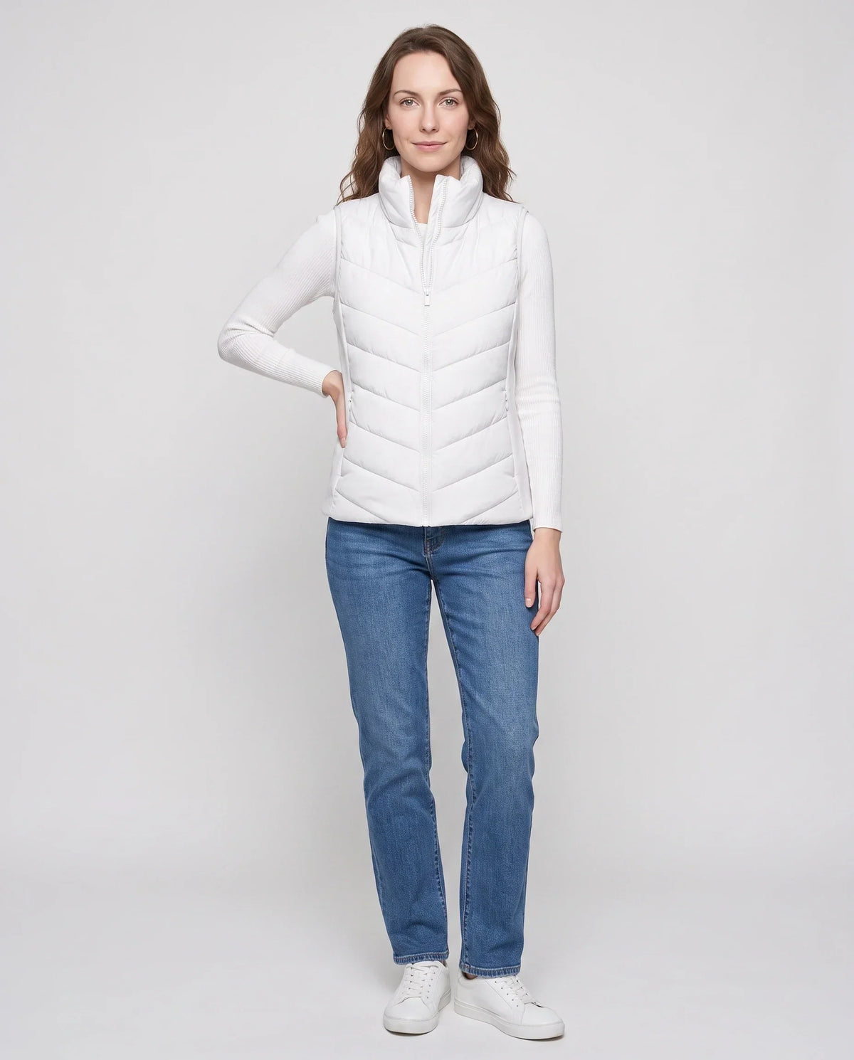 Fitted Sleeveless Puffer Gilet
