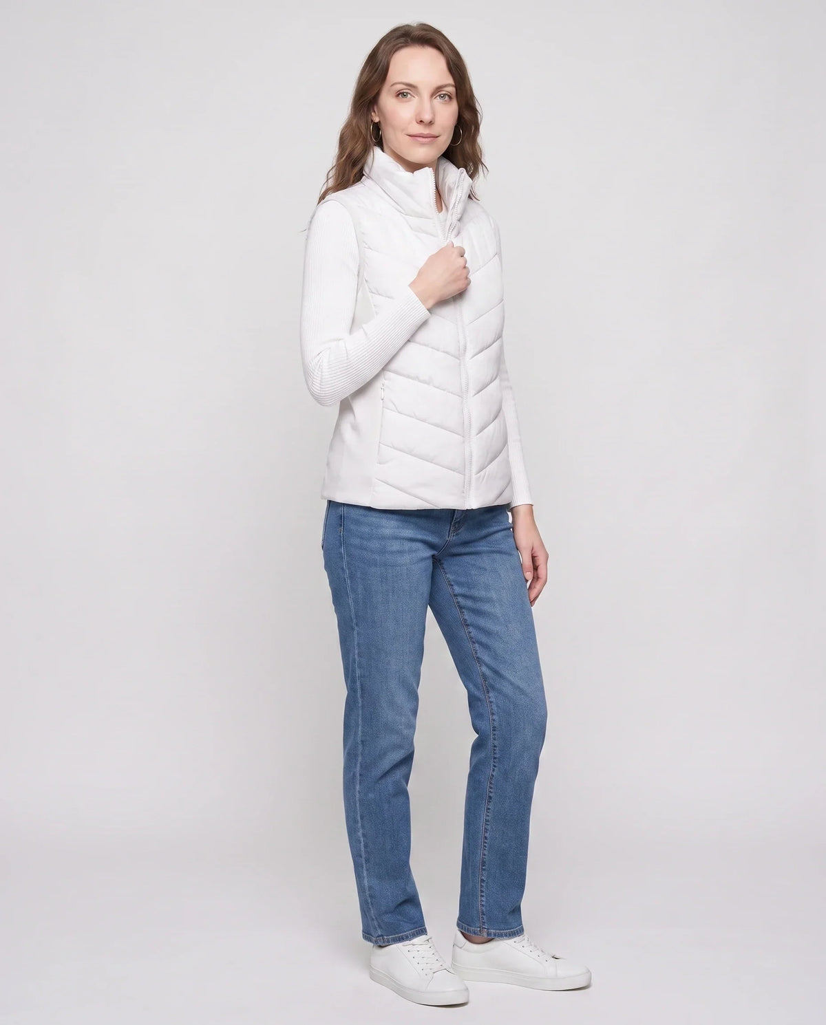 Fitted Sleeveless Puffer Gilet