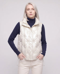Satin Diamond-Quilted Puffer Gilet