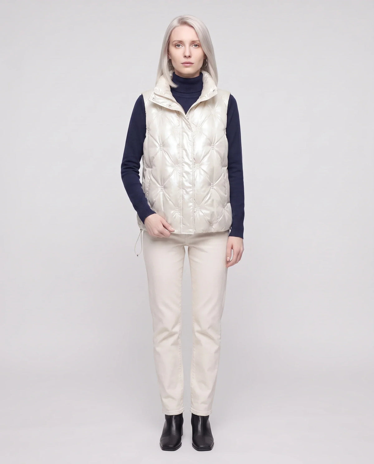 Satin Diamond-Quilted Puffer Gilet