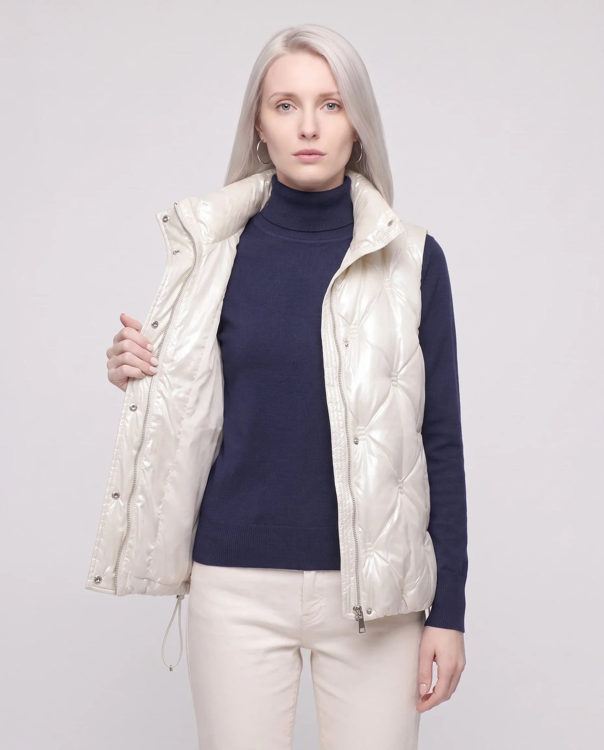 Satin Diamond-Quilted Puffer Gilet