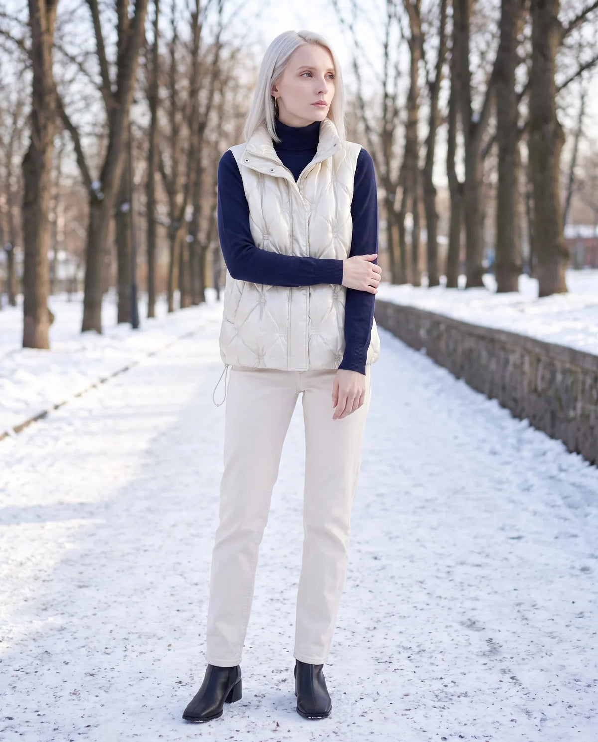 Satin Diamond-Quilted Puffer Gilet