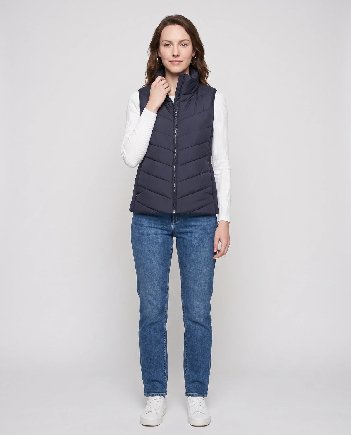 Fitted Sleeveless Puffer Gilet
