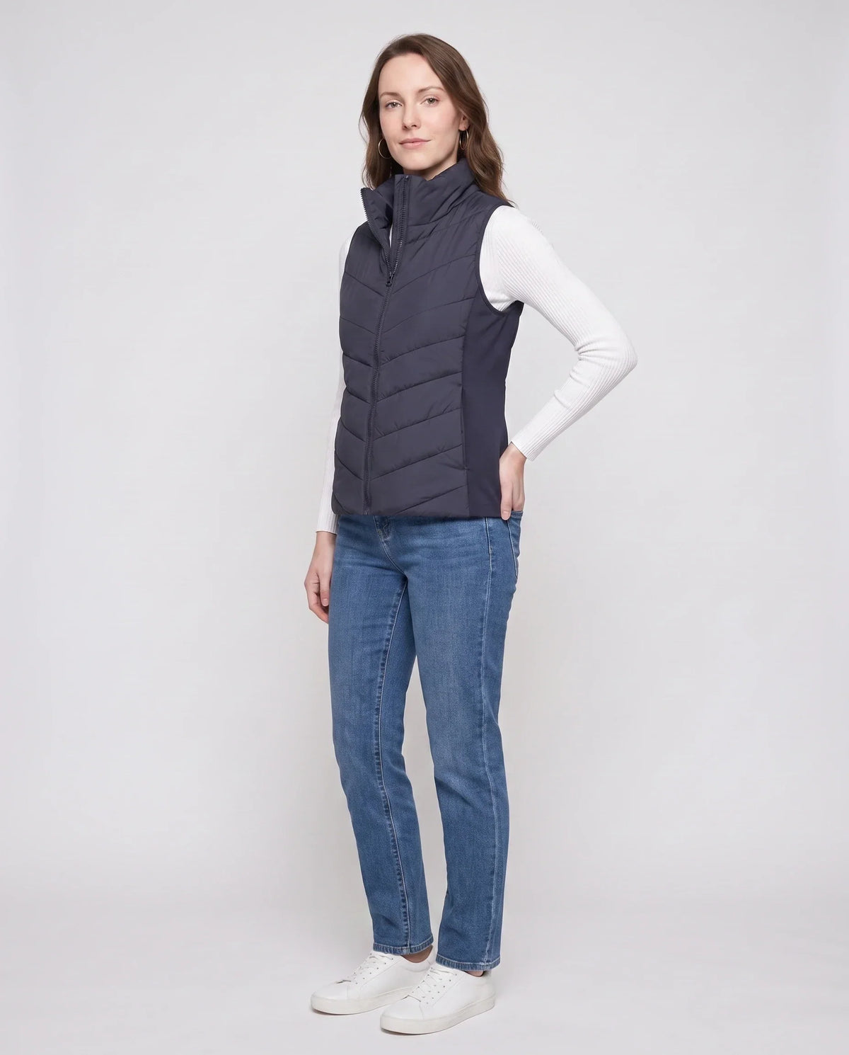 Fitted Sleeveless Puffer Gilet