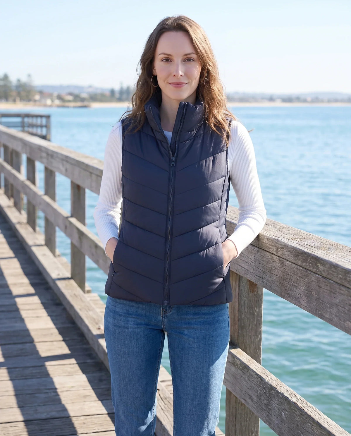 Fitted Sleeveless Puffer Gilet