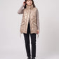 Shiny Puffer Gilet with Funnel Collar