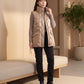 Shiny Puffer Gilet with Funnel Collar